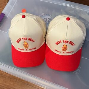 Cream and Red 'Beat the Heat' Caps